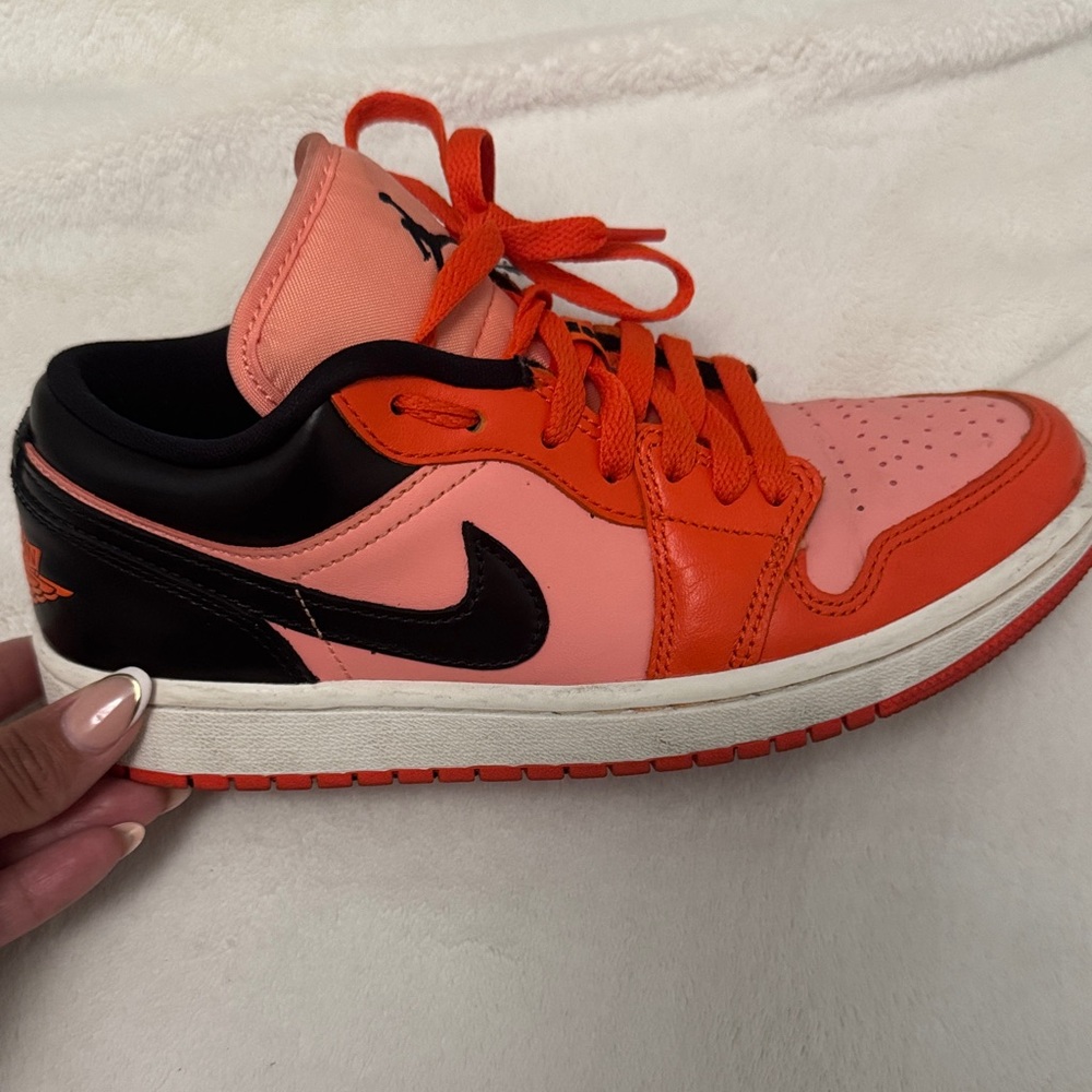 Jordan Women's Vibrant Orange and Black Sneakers